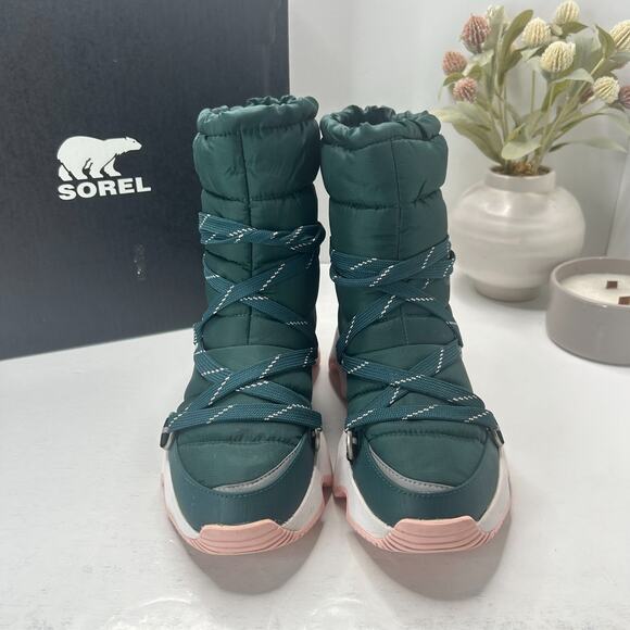 Sorel Kinetic Impact NXT Boots Waterproof Midnight Teal/Vintage Pink Women's 8 - Picture 2 of 10